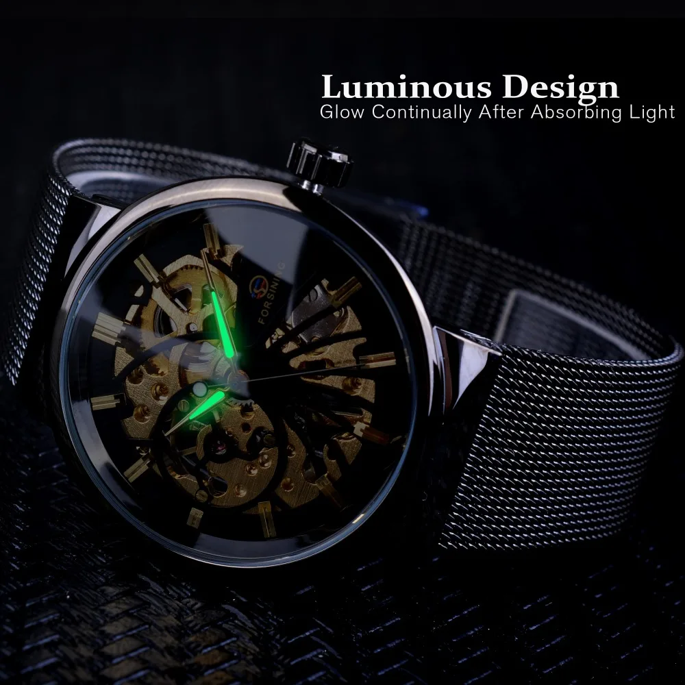Forsining Fashion Luxury Thin Small Dial Unisex Design Waterproof Watches Men Luxury Brand Skeleton Watch Male Wristwatch