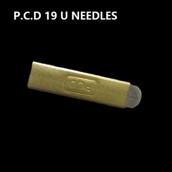 

50pcs 19 Pin PCD U Shaped Permanent Makeup Manual Eyebrow Embroidery Tattoo Needle Blade Embroidery Microblading Tattoo Pen