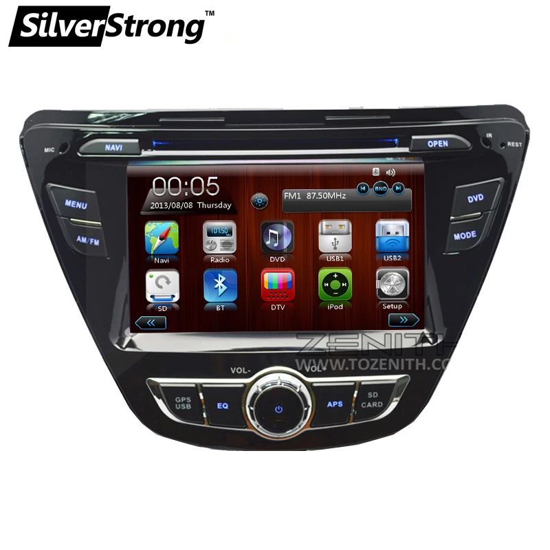 

SilverStrong New 2Din Radio GPS for HYUNDAI ELANTRA 2014+ Car DVD Player With GPS Navigation Bluetooth Radio+8GB Free Map