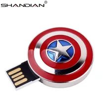 SHANDIAN мстители usb флэш-накопитель капитан щит капитана Америка pendrive 4 ГБ 8 ГБ 16 ГБ 32 ГБ 64 ГБ флеш-накопитель супергерой U диск