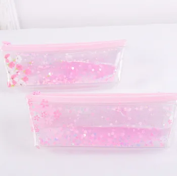 

1Pcs Kawaii Pencil Case Cherry blossoms into oil Gift Estuches School Pencil Box Pencilcase School Supplies Stationery