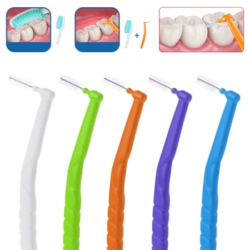

10PCS Micro Size 0.7-1.2mm Interdental Brush L-shaped Oral Dental Care Floss