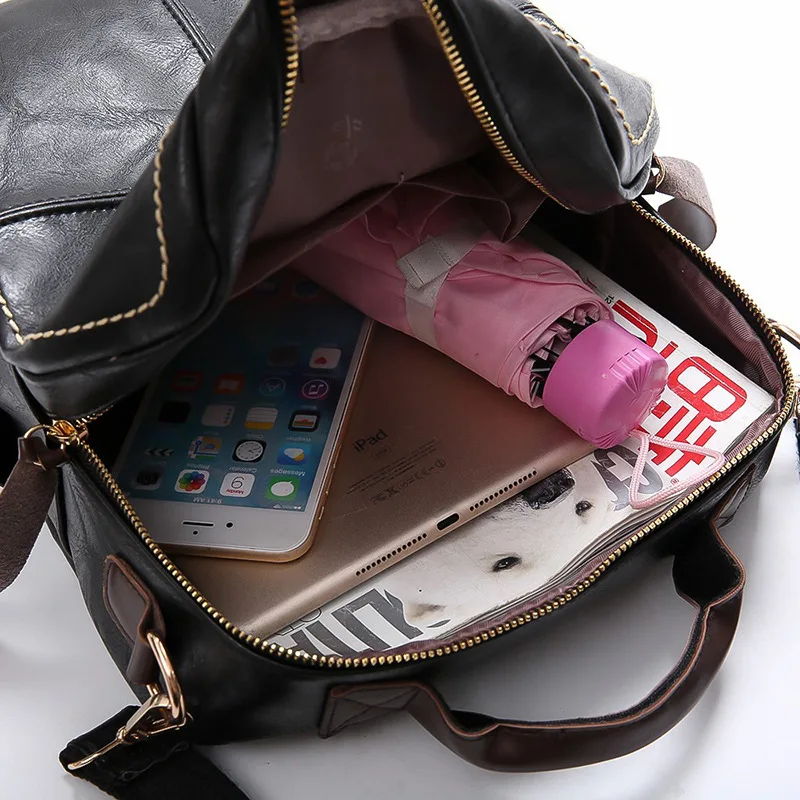 Las mujeres de Mochila de cuero suave bolso de hombro grande hembra de las chicas mochilas de viaje Mochila XA1203H