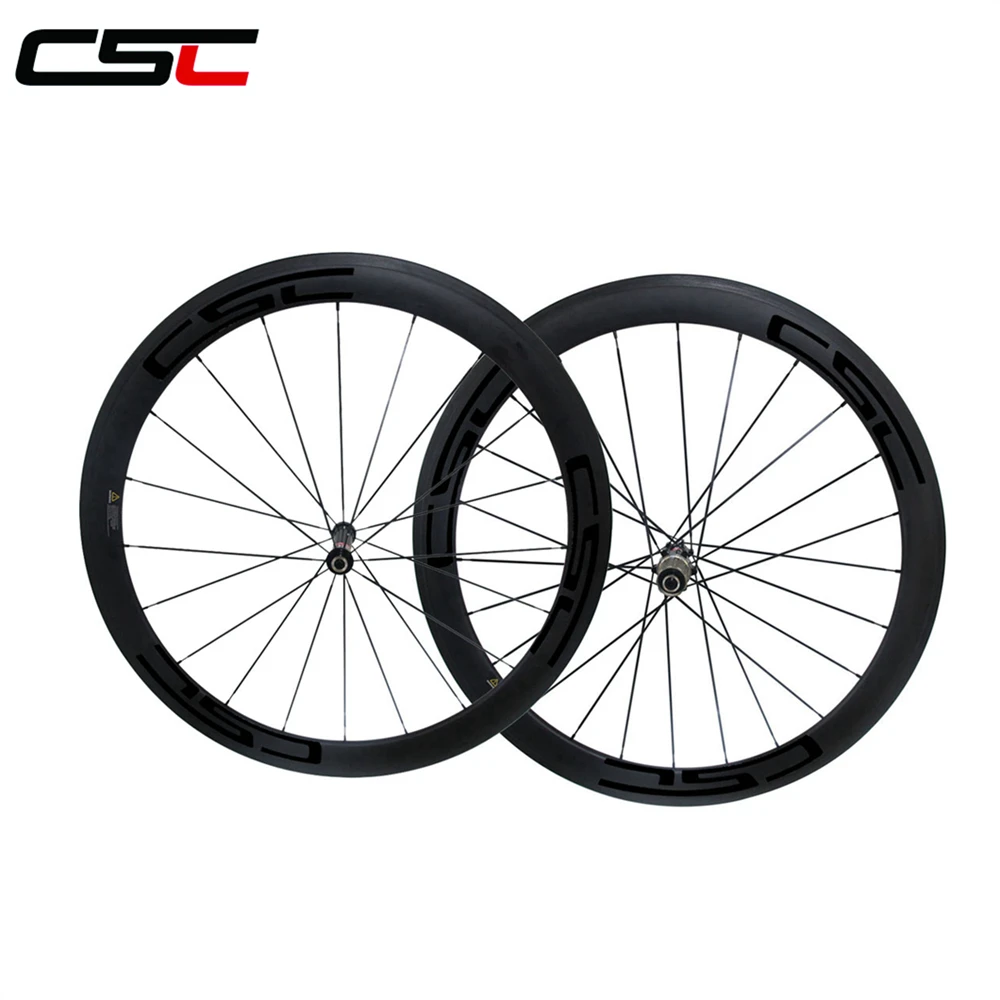 

CSC 23mm Width 50mm Tubular Carbon Road Bike Wheels Set Straight Pull Novatec AS511SB FS522SB hub + PILLAR 1420 CN 424 spokes