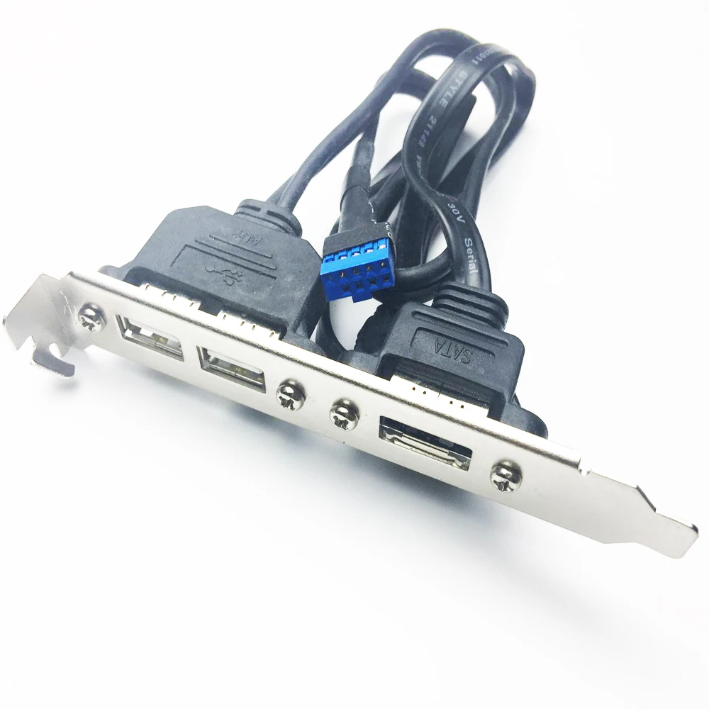 Задняя панель USB кабель кронштейна материнская плата 9pin & sata III до 2 портов и 1 порт