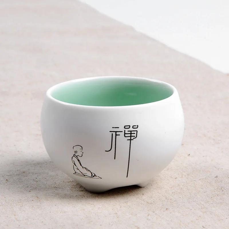 Керамическая чайная чашка большого размера, фарфоровый чайный сервиз Кунг-фу, ручная роспись, нарисованная маленькая чайная чаша для церемонии, украшение дома