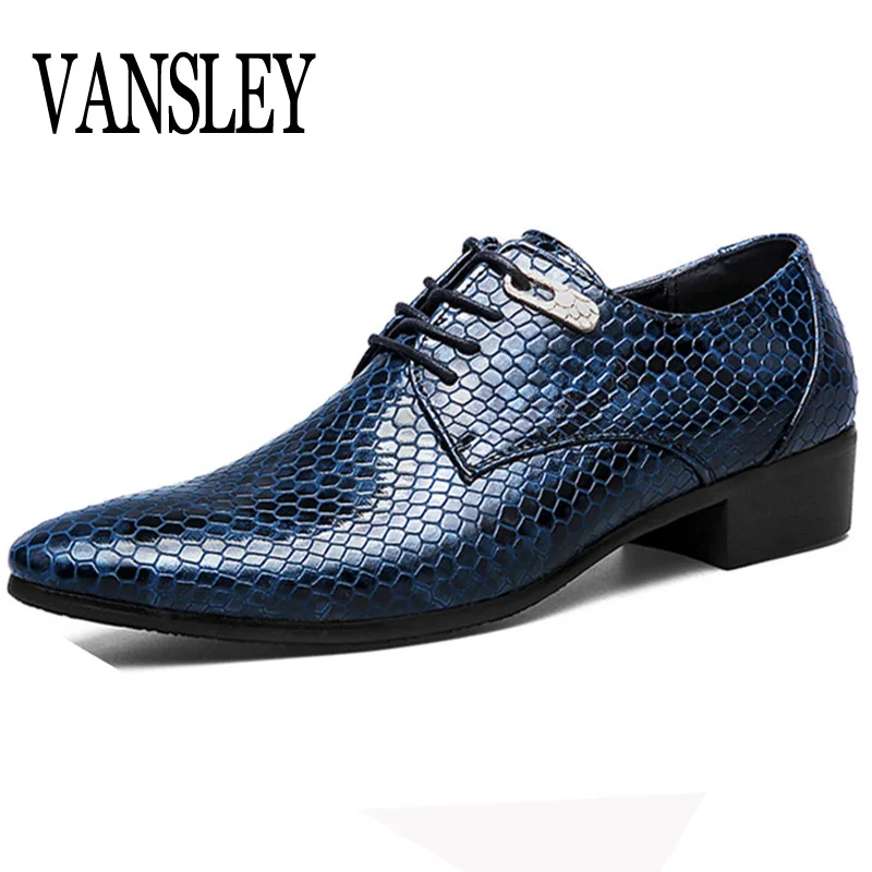 Meilleur Nouveau Imiter Serpent En Cuir Hommes Oxford Chaussures Lacets Hommes D affaires Décontractés Chaussures Pointues Marque Hommes Mariage Hommes Robe Bateau chaussures
