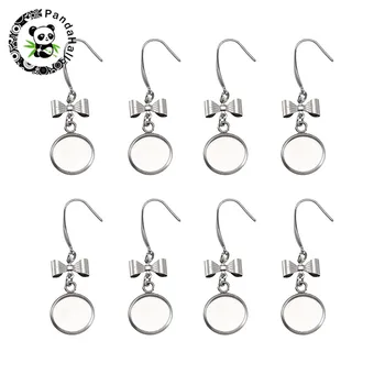

pandahall 10pcs 316 Stainless Steel Earring Cabochon Cameo Tray Settings Blank Base for Jewelry Making Tray: 12/14/16/18/20/25mm