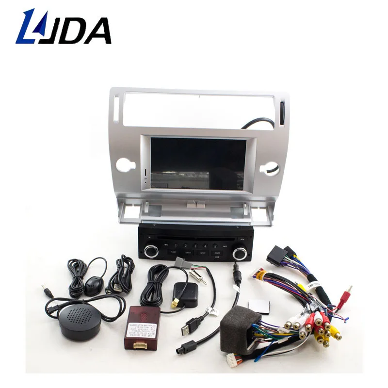 Discount LJDA 1 Din Android 8.0 Car DVD Player For Citroen C4 Multimedia GPS Navigation Auto Radio Octa Core 4G+32G Headunit Stereo Audio 4