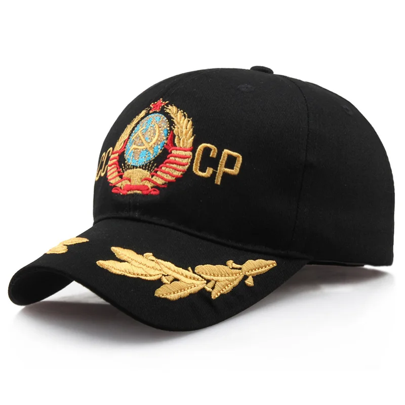 Новая модная бейсбольная кепка CCCP с буквенным принтом, Высококачественная Вышитая эмблема, повседневная шапка, унисекс, хлопок, регулируемые Bad шапки - Цвет: Black