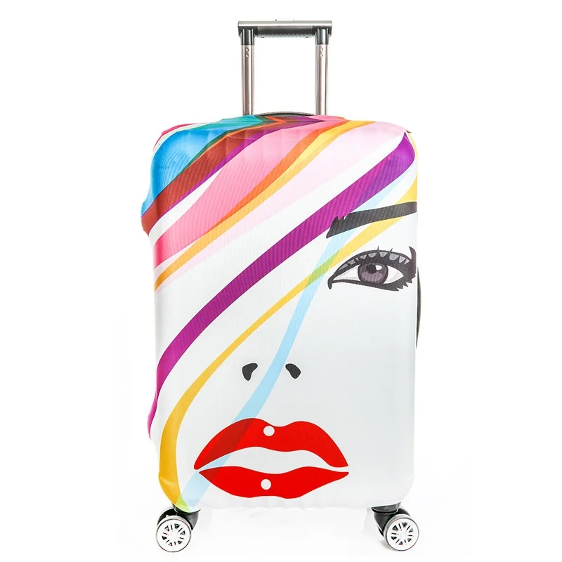 

2019 Portable Printing Luggage Cover Protector Floral Trolley Suitcase Covers Elastic Polyester Travel Luggage Cover dustproof