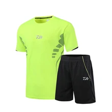 DAIWA одежда Рыболовный набор лето Спорт на открытом воздухе быстросохнущая полоса dawa, рыболовство рубашка Мужские дышащие шорты рыболовный костюм