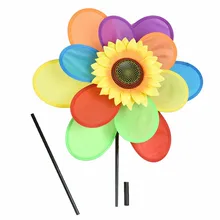 Двухслойный Подсолнух Радужный ветрячок пейзаж садовая ветряная мельница домашний декор товары для рукоделия