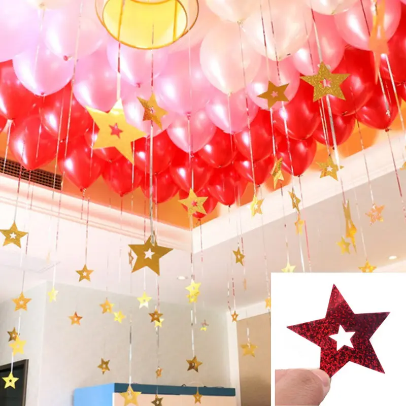 

New Pentagram Pendant Rain Silk Wedding Party Wedding Room Decorating Supplies High Quality Balloon Accessories