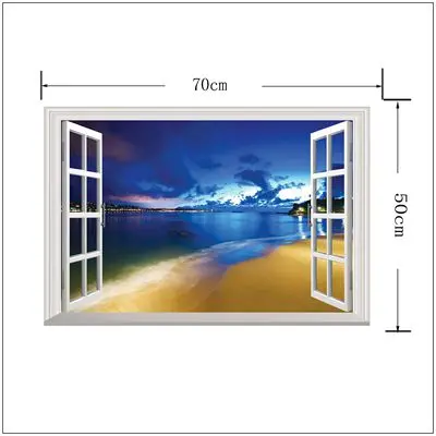 Kreative 3d Fenster Landschaft Wandaufkleber Wohnzimmer
