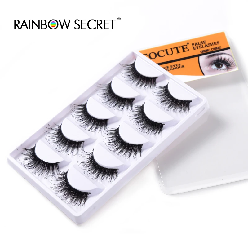 

5 Pairs Lot Black Natural Thick False Eyelash Soft Long Handmade Makeup Fake Eye Lashes Extension
