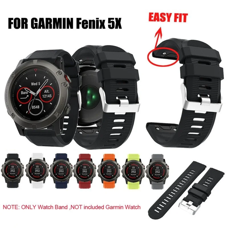 ДЛЯ Fenix 5X полосы Quick Release 26 мм Силиконовые смарт часы ремешок для Garmin Fenix 5X/3/3HR