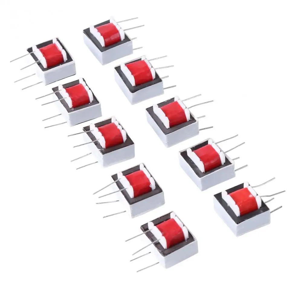 

10pcs Audio 600:600 Ohm Europe 1:1 EI14 High Efficiency Isolation Automatic Control Red Nickel Alloy