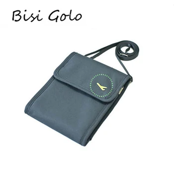 

BISI GORO 2020 New Credit Card Holder Travel Passport Cover Wallets Multifunction Canvas Purses ID Holder Neck Hanging Money Bag