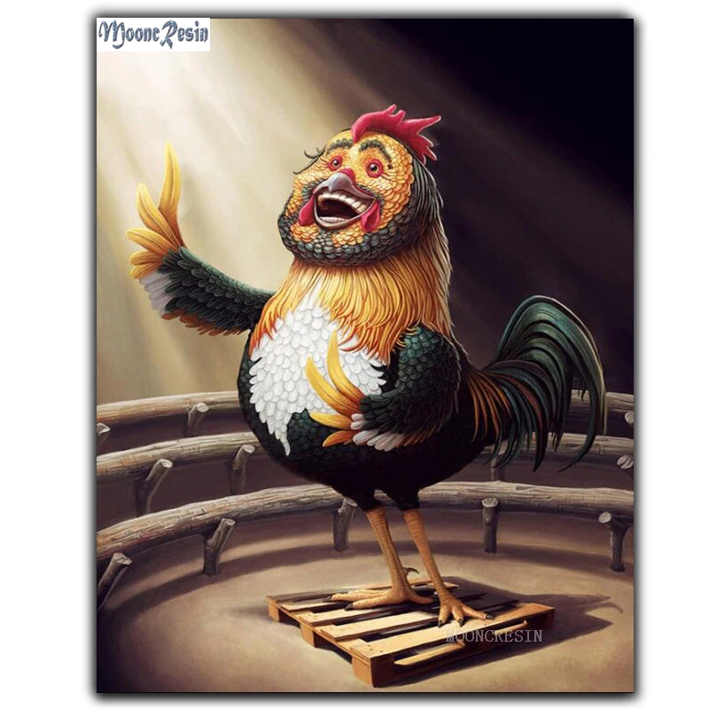

MOONCRESIN Diy Diamond Embroidery Christmas Stage Beard Chicken Diamond Mosaic Full Diamond Painting Cross Stitch Decoration Kit