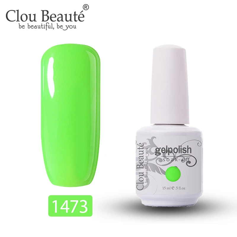 1473 Clou Beaute Гель-лак для ногтей 15 мл, грунтовка для ногтей, гель-основа и верхнее покрытие, УФ светодиодный Полупостоянный лак, Гель-лак, замочить от белого - Цвет: 1473