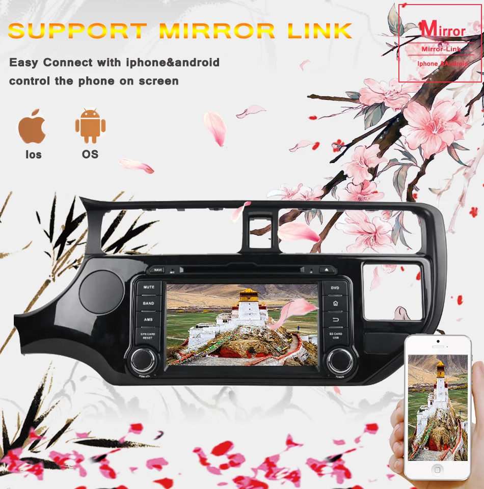 Discount 2DIN RAM 4GB Android 9.0 Car CD DVD Player GPS Navigation For KIA RIO K3 2012-2014 Satnavi Autostereo Radio Head Unit Multimedia 7