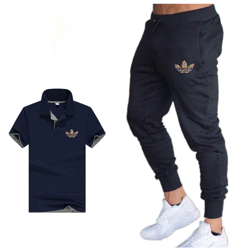 Summer Hot Sale Men's Sets T Shirts +pants Two Pieces Sets Casual Tracksuit Male 2019 Casual Tshirt Gyms Fitness trousers men
