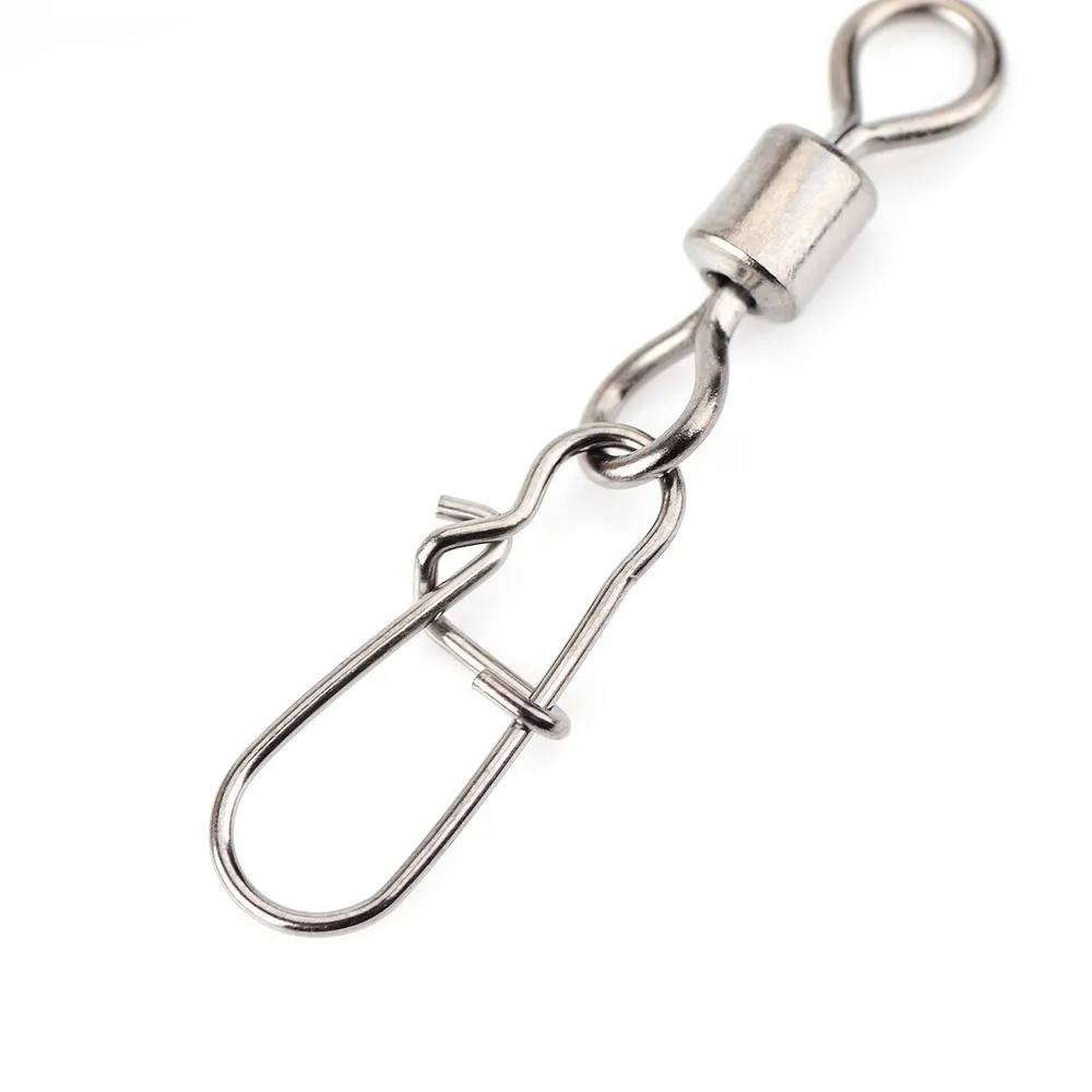 10PCS 2# 4# 6# 8#10# 12#13# Stainless Steel Fishing Connector Pin Bearing Rolling Swivel Snap Pins Fishing Tackle Accessories