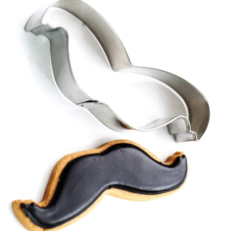 5pcs/set Stainless Steel Cookie Cutter Cute Bread Moustache Shape Fondant Biscuits Tools Sugar Craft Bakery Bakeware