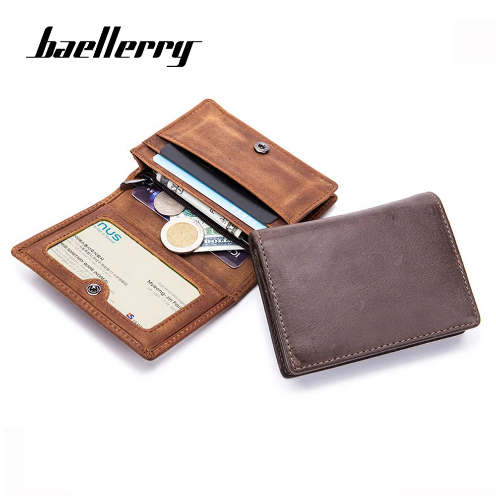 Genuine Leather Bifold Men's Wallet ID Credit Card Holder Mini Purse Money Clip Genuine Leather Bifold Men's Wallet ID Credit Card Holder Mini Purse Money Clip