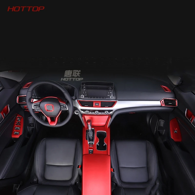 Красный Переключения Коробки Панель верхнее вентиляционное отверстие выход крышка наклейки для Honda Accord 10th украшение интерьера