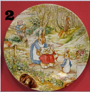 8 дюймов Beatrix Potter The Tale of Peter Rabbit иллюстрация живопись тарелка Украшение Декор плоское блюдо подвесные тарелки блюдо - Цвет: B