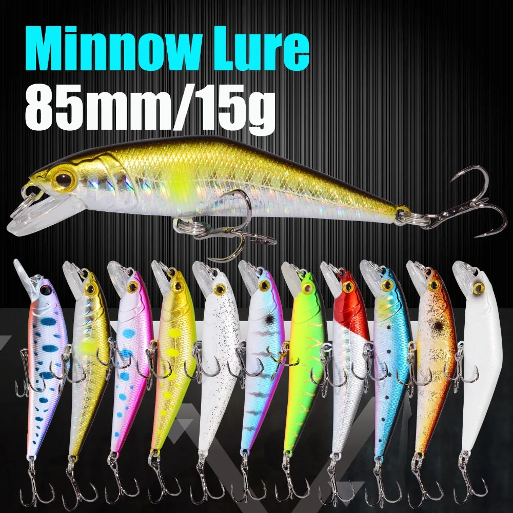 Жесткая Приманка Minnow 85 мм/15 г тонущие рыболовные наживки с крючками Trebke Swimbait жесткая приманка для ловли карпа