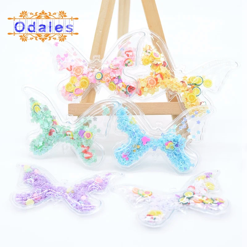

12Pcs Transparent Butterfly Sequins Flowing Appliques DIY Craft Decoration Mini Cute Polymer Clay Fruit Animal Patches Accessory