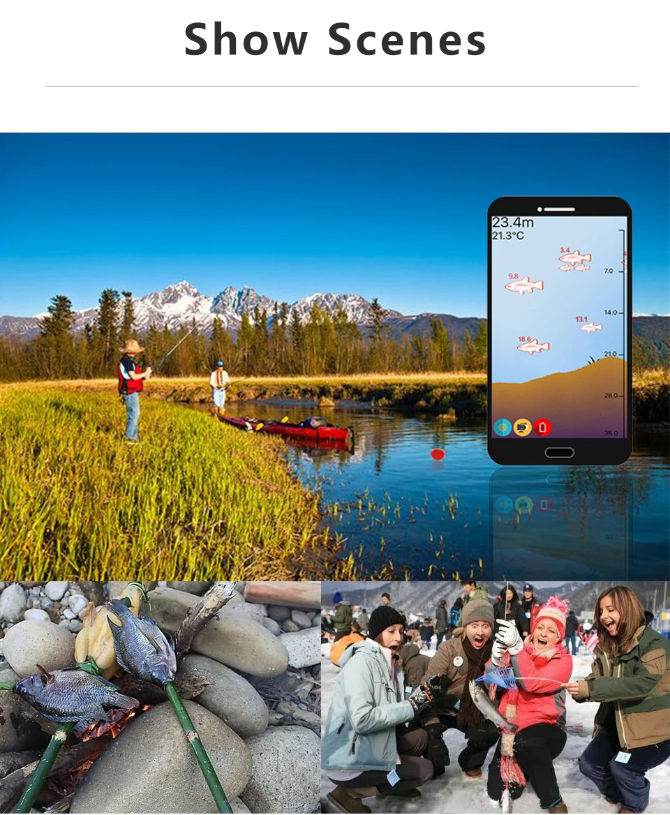 Erchang портативный гидролокатор, рыболокатор, Bluetooth, беспроводной, глубина, морское озеро, обнаружение рыбы, эхолот, Sener, рыболокатор, s IOS, Android