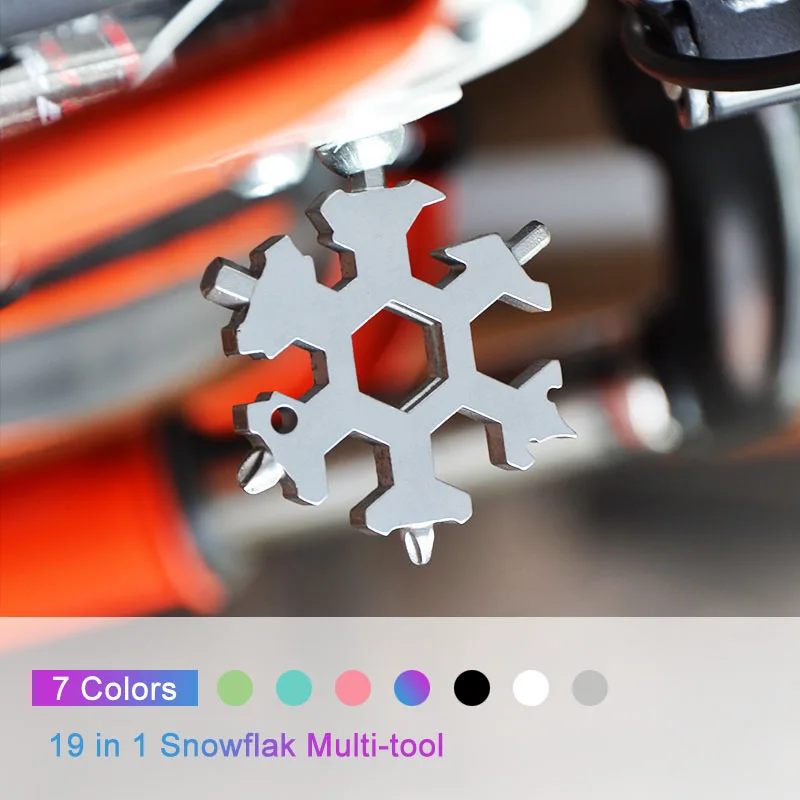 

18 in 1 Multi-Tool Stainless Steel Snowflakes Wallet Tool Outdoor Travel Camping EDC Keychain Wrench Bottle Opener Screwdriver