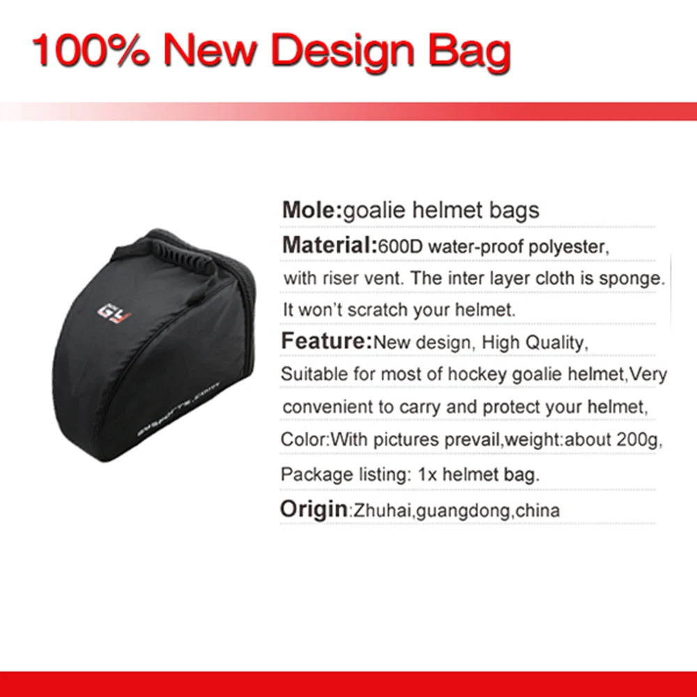 Pro high quality helmet bag for ice hockey goalie mask-in