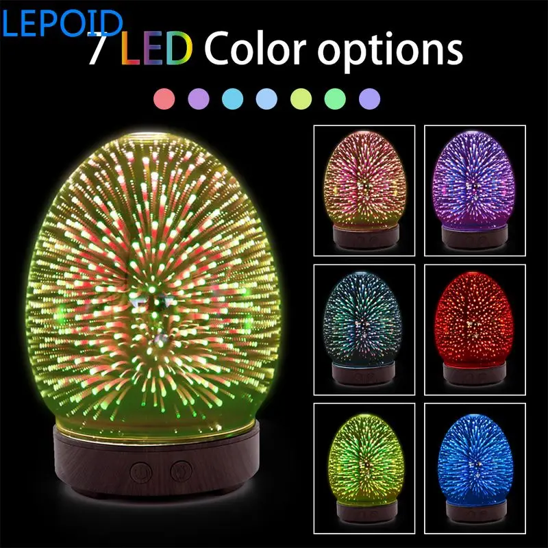 

LEPOID Aroma Diffuser Mist Maker Ultrasonic Humidifier Household Aromatherapy Oil Diffuser with LED Changing Light 100ml