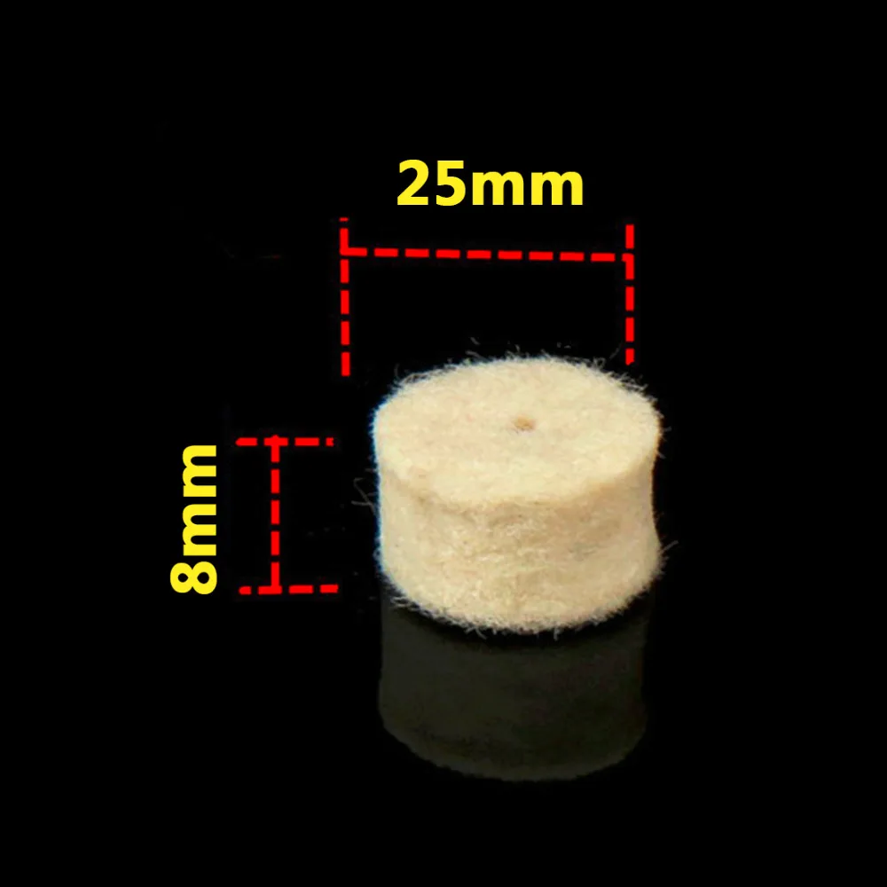 25 мм шерстяного войлока Полировка колеса шлифовальный Полировальником + 2 шт. 3,2 мм черенки для инструмент Dremel dremel аксессуары