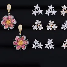 Сверкающий! GODKI цветок из искусственного жемчуга коллекция Мода Элегантный AAA кубического циркония женские свадебные серьги-гвоздики высокого качества