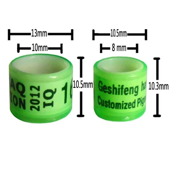 

free shipping 100pc FULL plastic free color pigeon ring bands 10mm