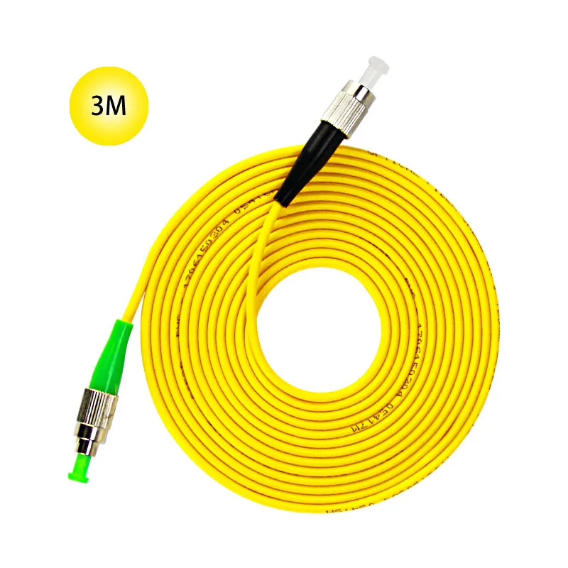 

FC-UPC to FC-APC 9/125 Singlemode Fiber Patch Cable 3M Jumper Cable 9 Microns APC/UPC Polish Yellow Jacket OFNR Fiber Cable
