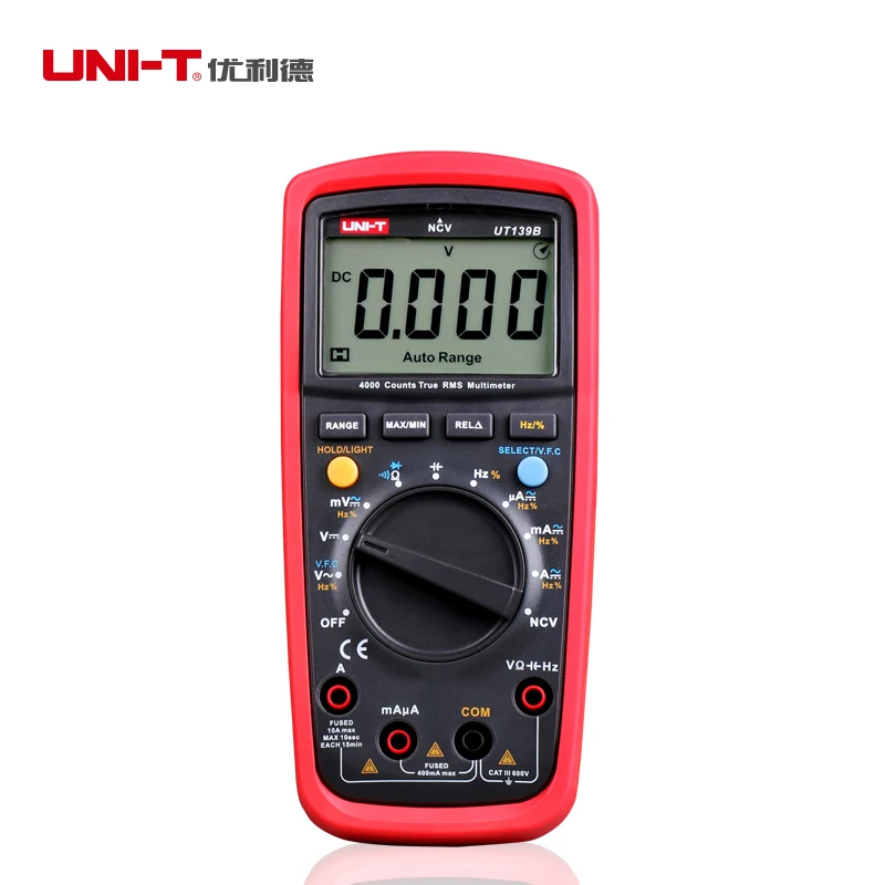 UNI T UT139B TRMS Digital Multimeter 4000 Counts DMM AC DC 600V Voltmeter Ammeter Ohmmeter Capacitance Frequency VFC NCV Tester цена UNI T UT139B TRMS Digital Multimeter 4000 Counts DMM AC DC 600V Voltmeter Ammeter Ohmmeter Capacitance Frequency VFC NCV Tester цены онлайн