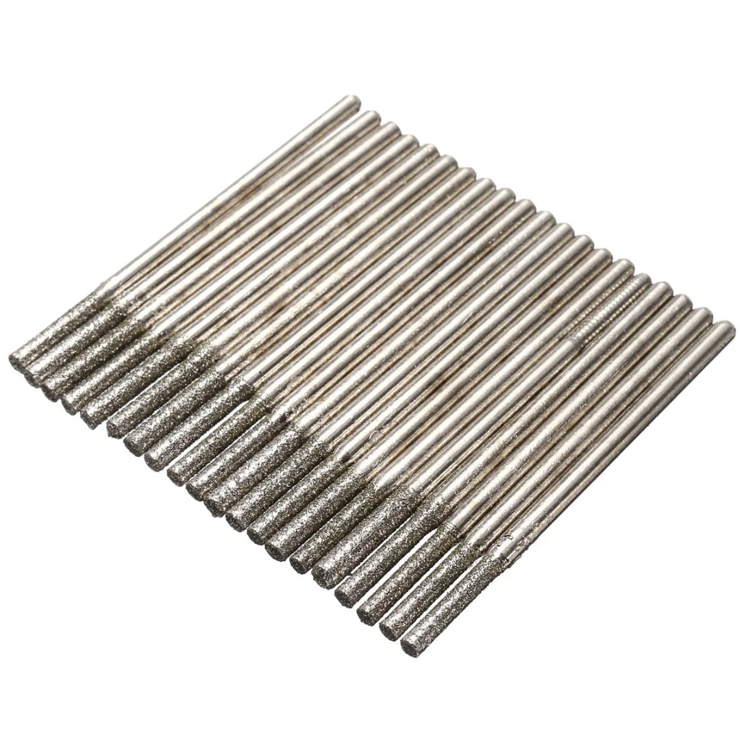20 Pcs 2mm Diamond Coated Hole Saw Solid Drill Bit Length 45mm For Glass Tile Ceramic Marble Solid Drill Needle Bits