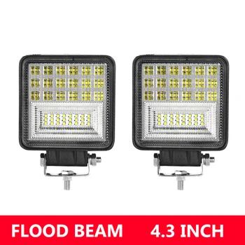

2pcs/4pcs 63W 4.3 inch LED Work Light Bar Flood Auto Driving Worklight for Car Truck Trailer SUV Off Road 4X4 12V 24V fog light