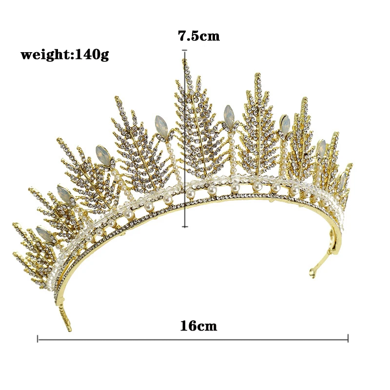 Барокко роскошный свадебный горный хрусталь корона свадебный тиара Модный с жемчугом ручной работы аксессуары для волос принцессы подарок на день рождения ювелирные изделия на волосы