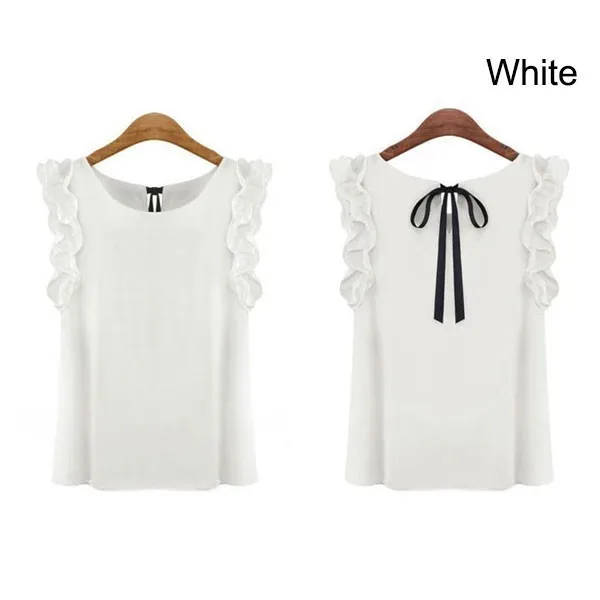 Faroonee Женский пуловер с листьями лотоса, шифоновая рубашка, новинка, модная женская блузка размера плюс, Повседневная летняя Свободная рубашка - Цвет: Белый