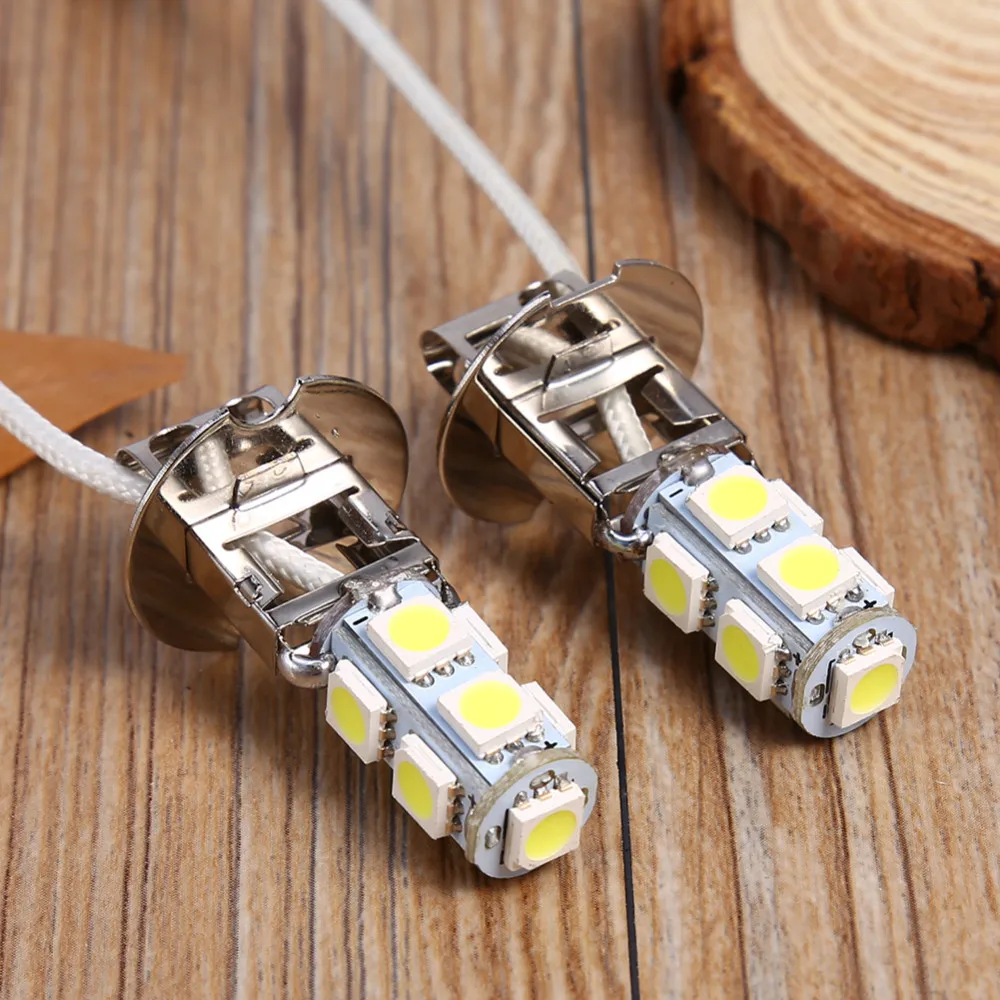 1 пара H3 5050 9 SMD светодиодный DC12V Авто Противотуманные фары Дневные Фары Светильник светильник светодиодный лампы 6500K