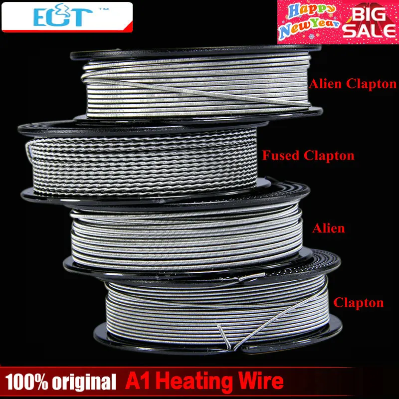 15 feet/roll A1 Heating Wire for RDA RBA Rebuildable Atomizer Heating Wires Coil Alien Fused Clapton Heating Wire DIY Vaporizer