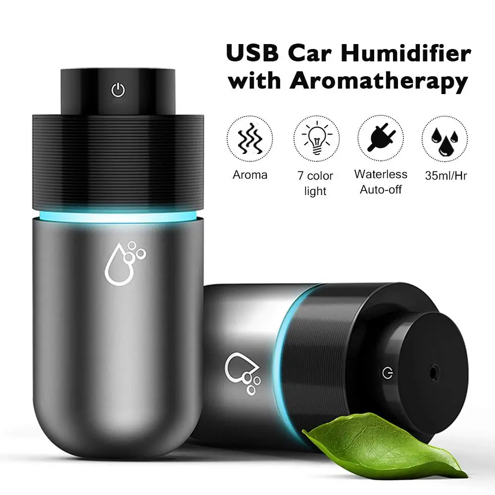 200ml Portable Auto Mini Ultrasonic USB Car Air Humidifier Essential Oil Diffuser LED Lights Aromatherapy for Car Aroma Diffuser